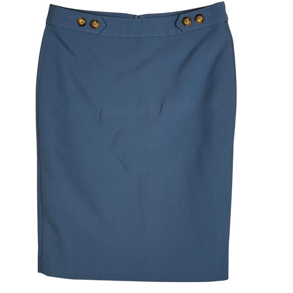Banana Republic 4‎ Womens Slate Blue Pencil Skirt Career Office Professional
